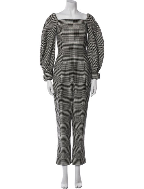 Emilia Wickstead Wool Plaid Print Jumpsuit