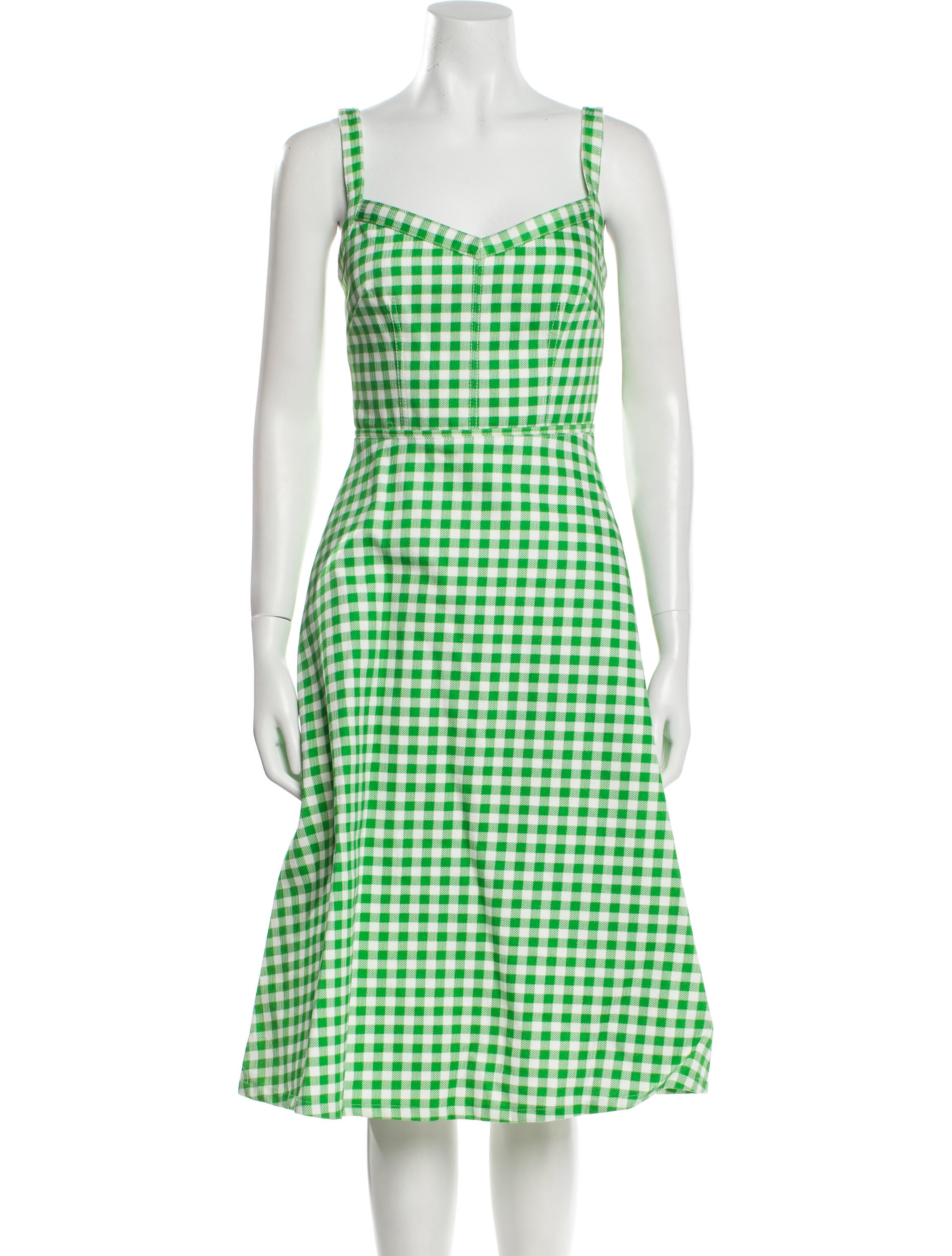 Emilia Wickstead Plaid Print Midi Length Dress