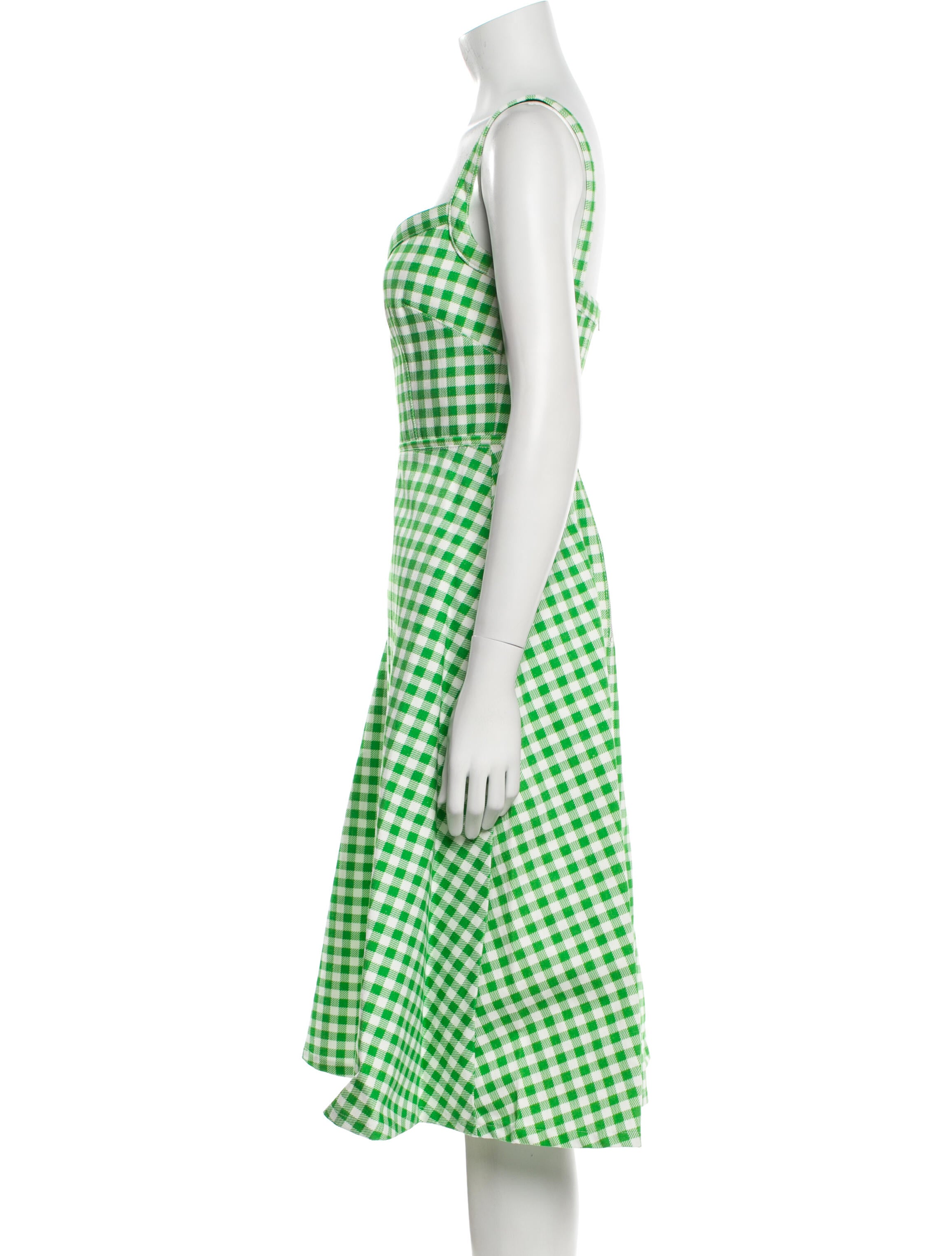 Emilia Wickstead Plaid Print Midi Length Dress