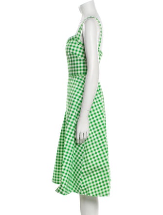 Emilia Wickstead Plaid Print Midi Length Dress
