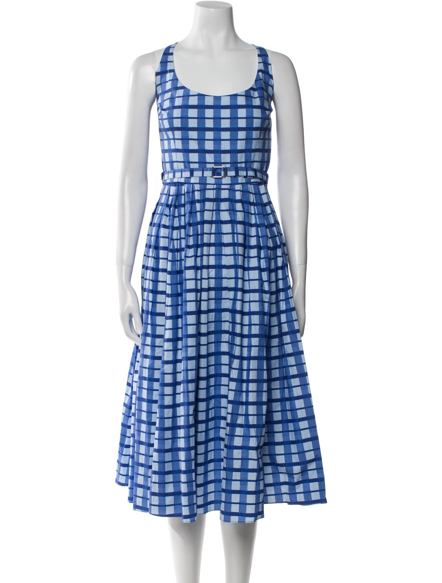 Emilia Wickstead Plaid Print Midi Length Dress