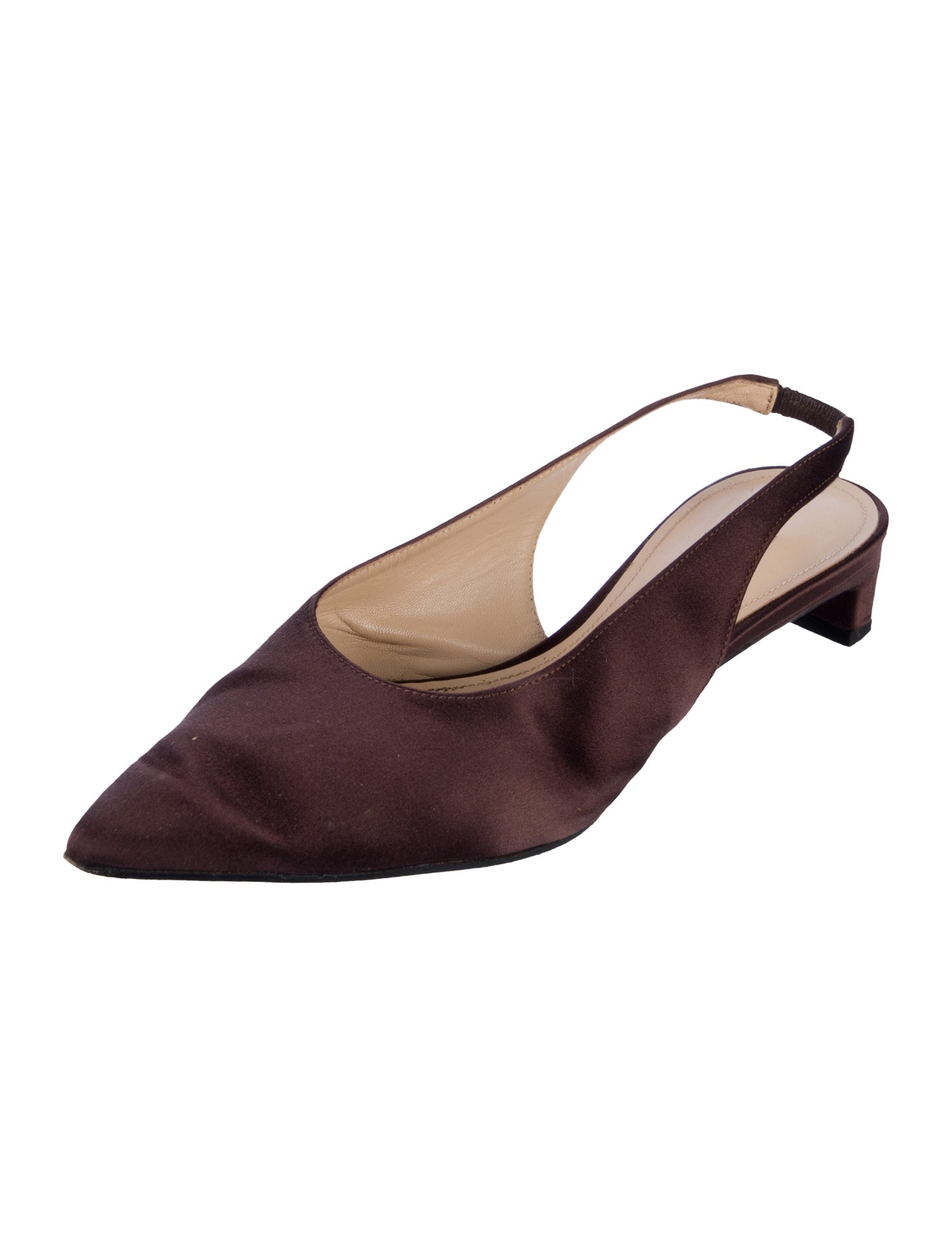 Emilia Wickstead Satin Slingback Flats