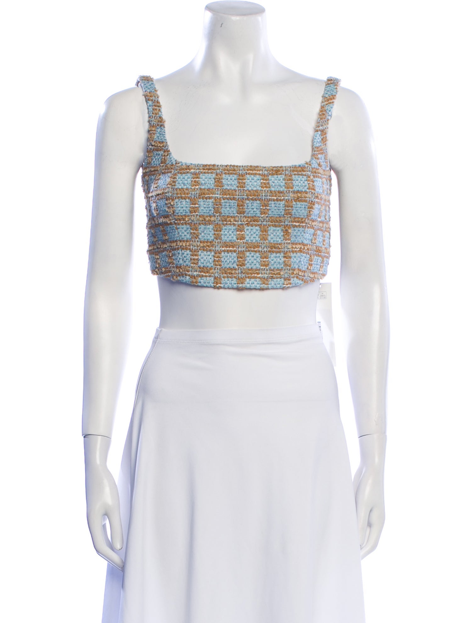 Emilia Wickstead Printed Square Neckline Crop Top