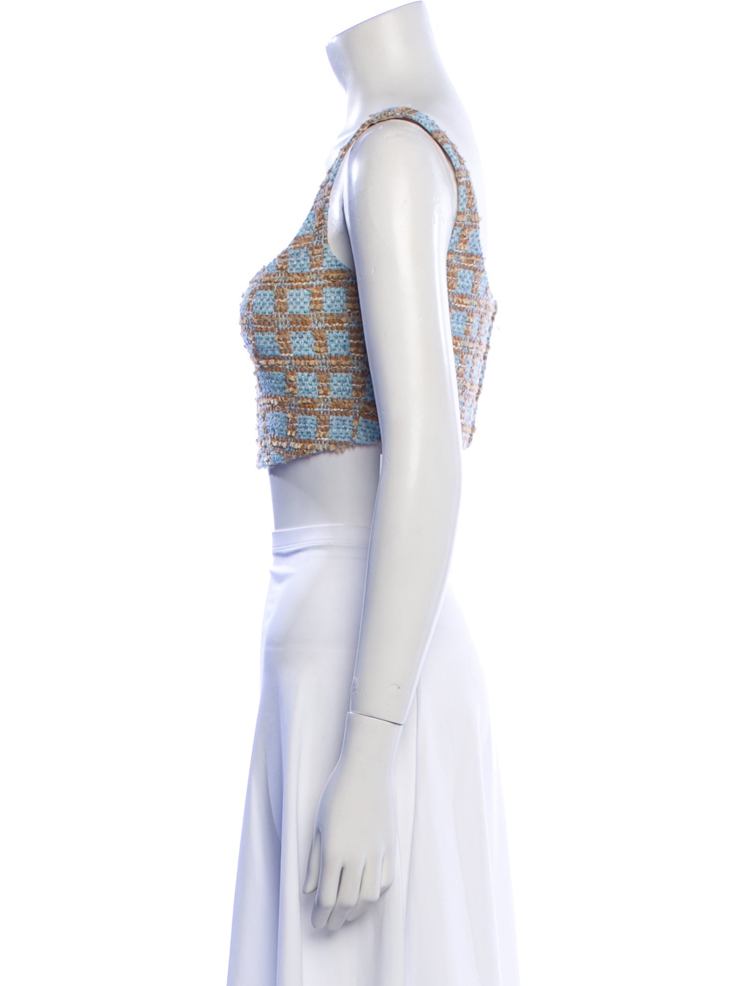 Emilia Wickstead Printed Square Neckline Crop Top