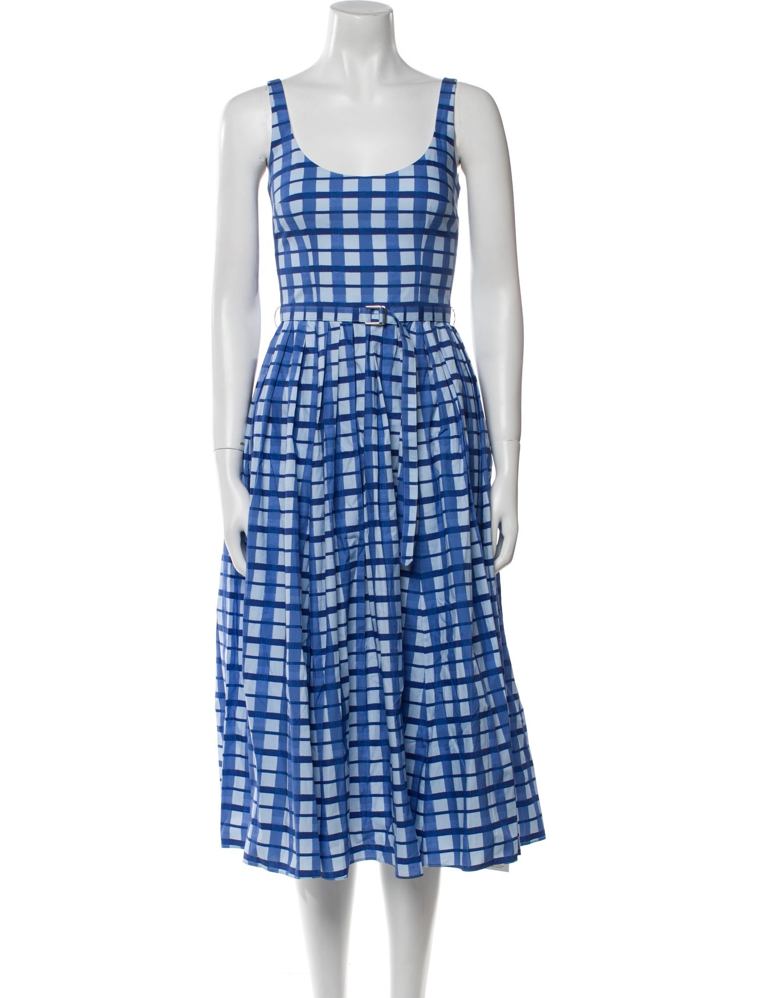 Emilia Wickstead Plaid Print Midi Length Dress