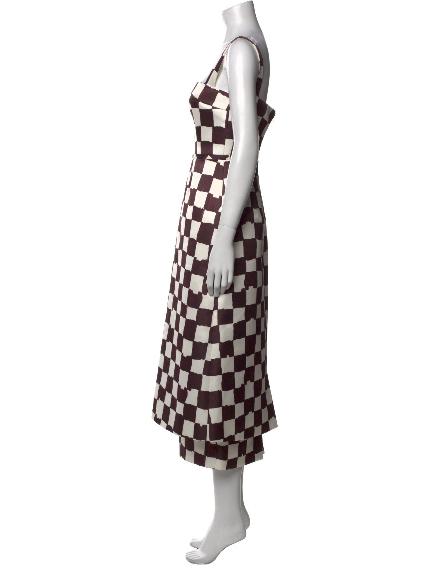 Emilia Wickstead Plaid Print Long Dress