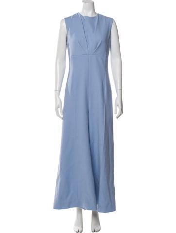 Pre-owned Emilia Wickstead Wool Crew Neck Jumpsuit In Blue