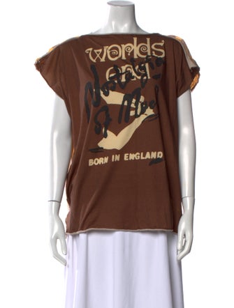 Worlds End Graphic Print Bateau Neckline T-Shirt