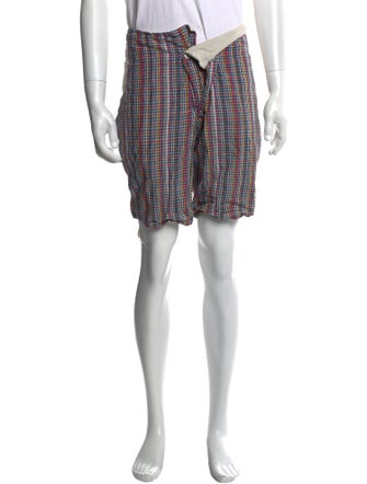 Worlds End Plaid Print Flat Front Shorts