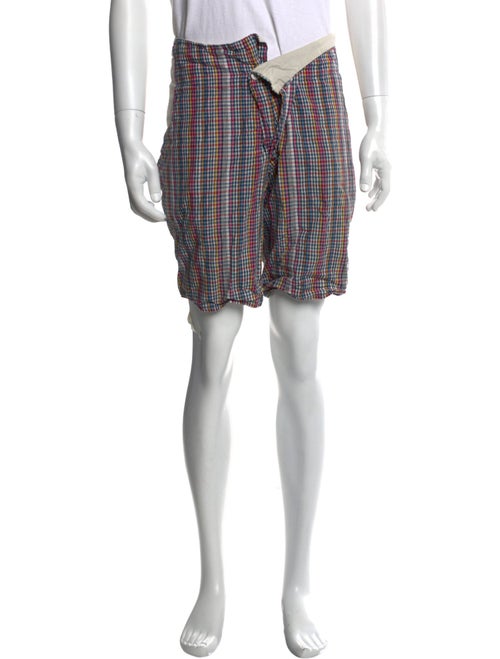 Worlds End Plaid Print Flat Front Shorts