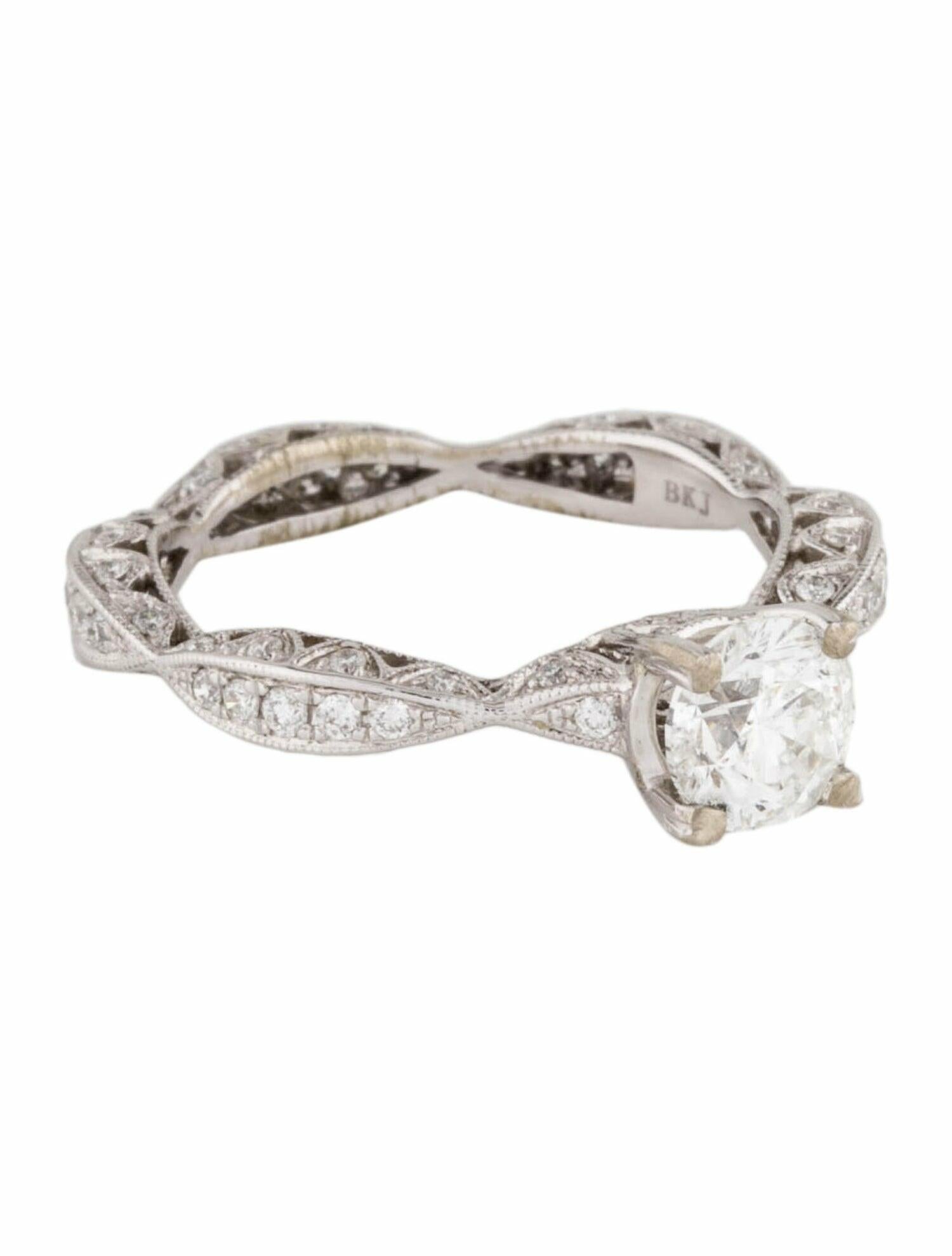 Ring Graduated Diamond Engagement Ring - 18K White Gold Engagement Ring ...