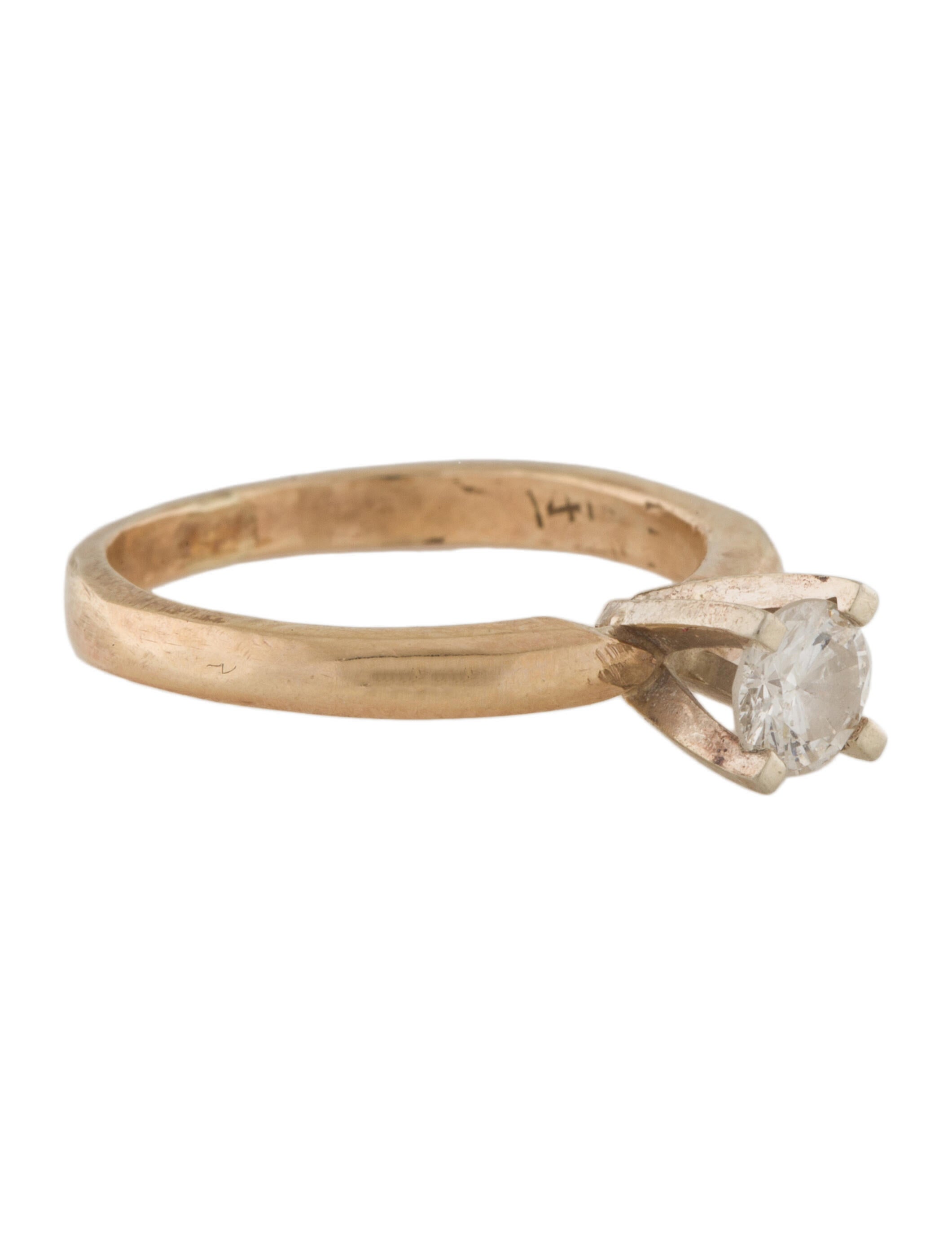 Engagement Ring 14K Diamond Round Brilliant Cut Engagement Ring - 14K