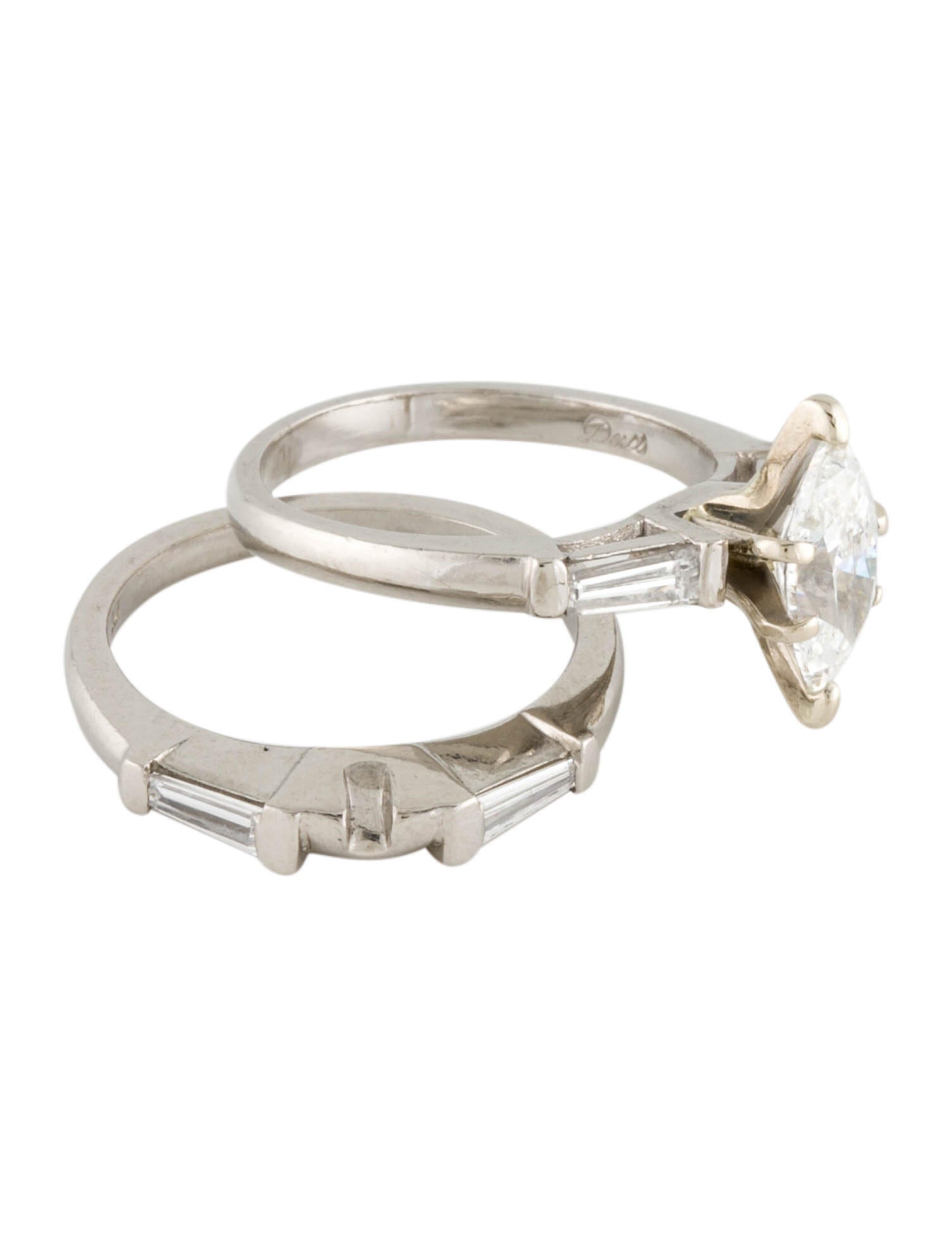 Engagement Ring Platinum Diamond Engagement Wedding Set