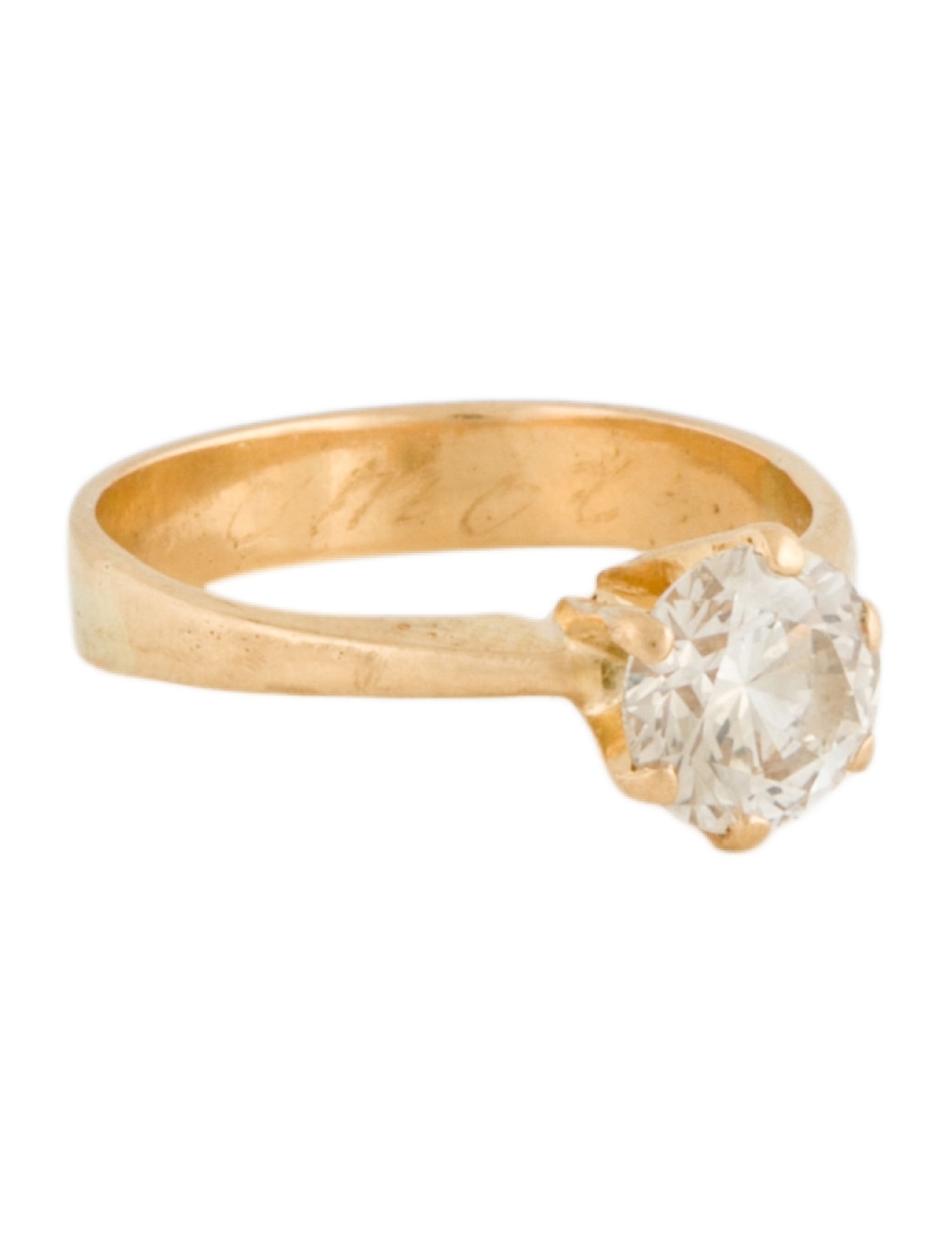 Engagement Ring 18K Diamond Solitaire Engagement Ring 18K Yellow Gold