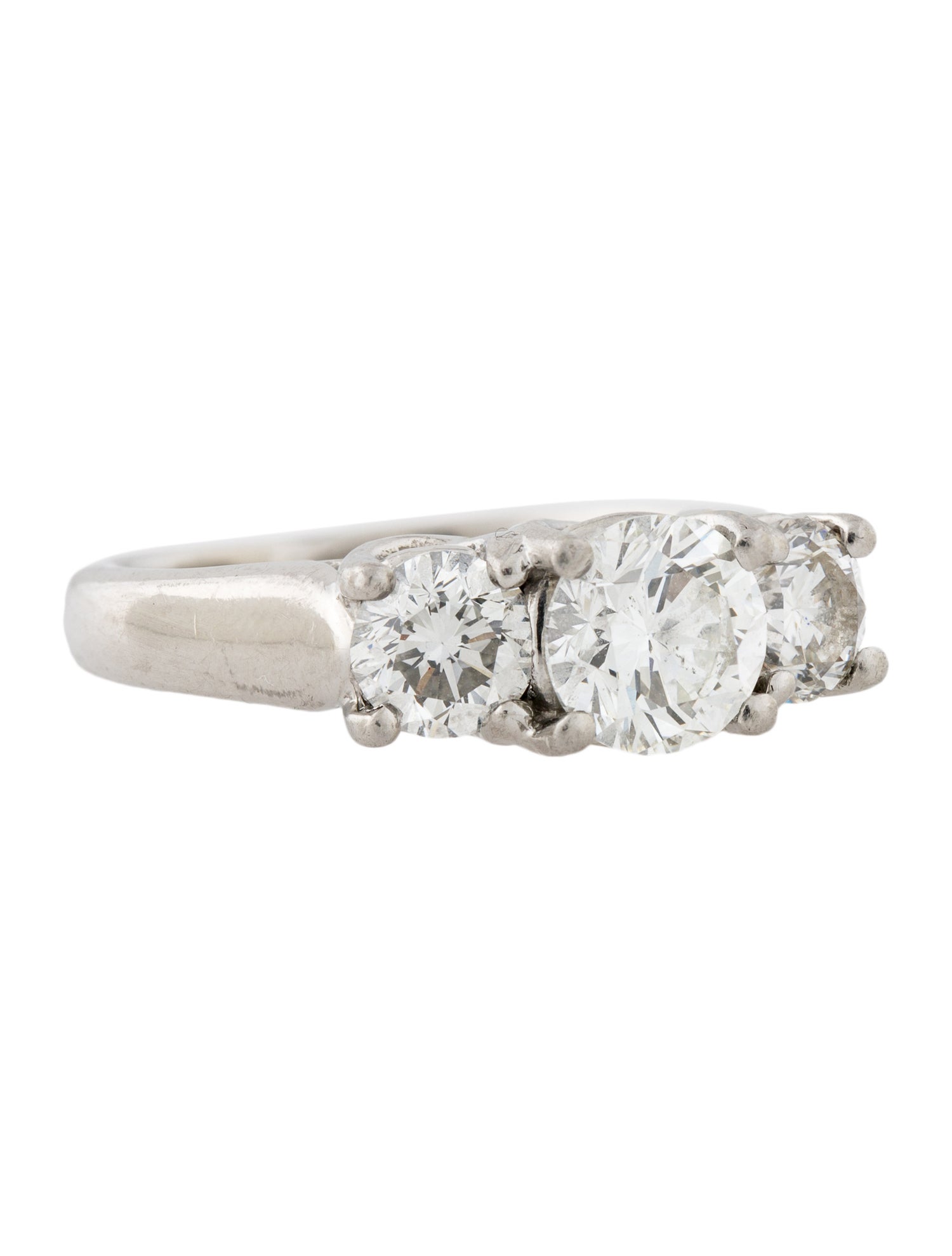 Engagement Ring Platinum 1.87ctw Diamond Three-Stone