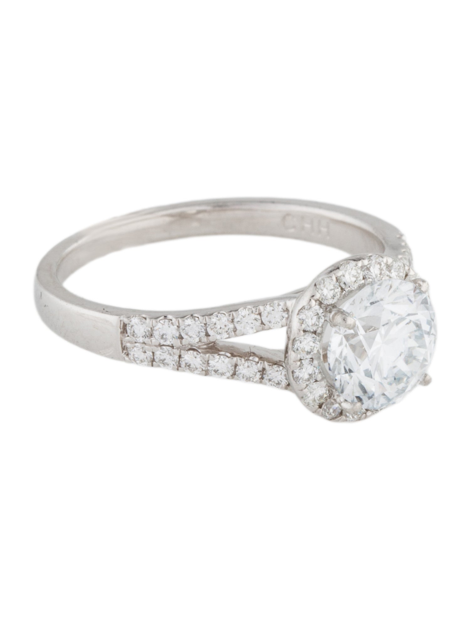 Engagement Ring Platinum 1.35ct Lab-Grown Diamond & Diamond