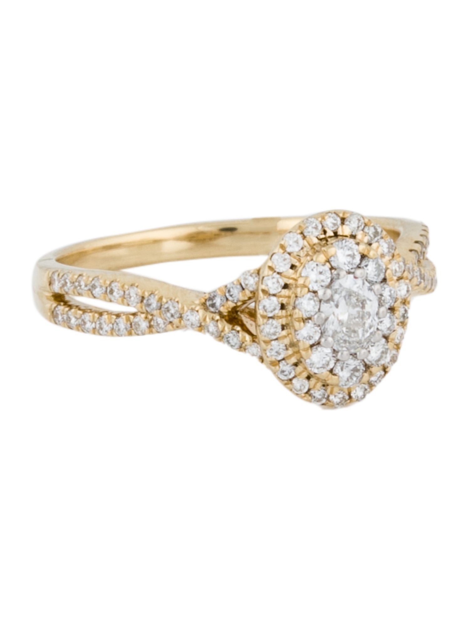 Engagement Ring 14K Lab-Grown Diamond Double Halo Infinity