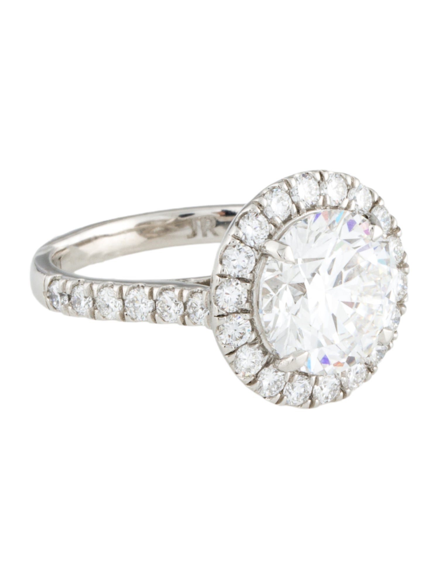 Engagement Ring Platinum 3.55ct Lab-Grown Diamond Halo Engagement RIng