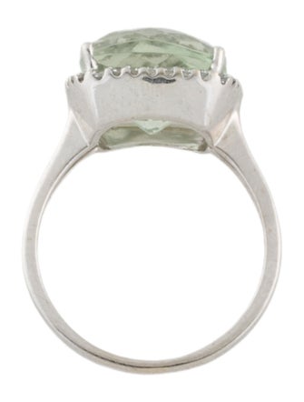 Engagement Ring Prasiolite & Diamond Engagement Ring