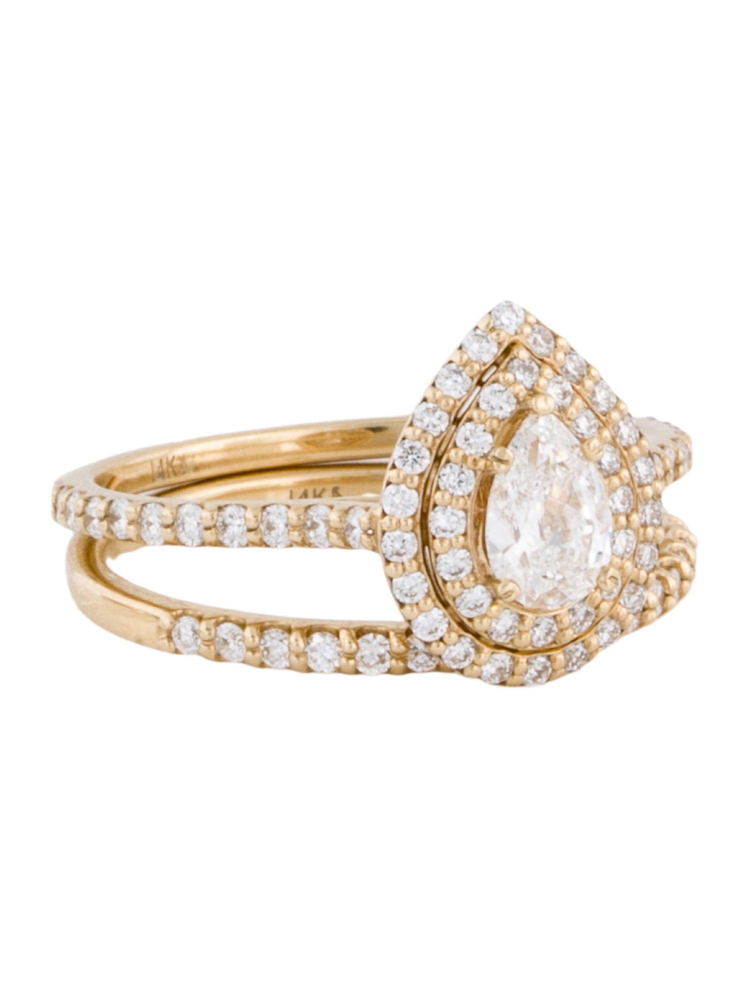 Engagement Ring Lab-Grown Diamond & Lab-Grown Diamond Wedding Band Ring Set