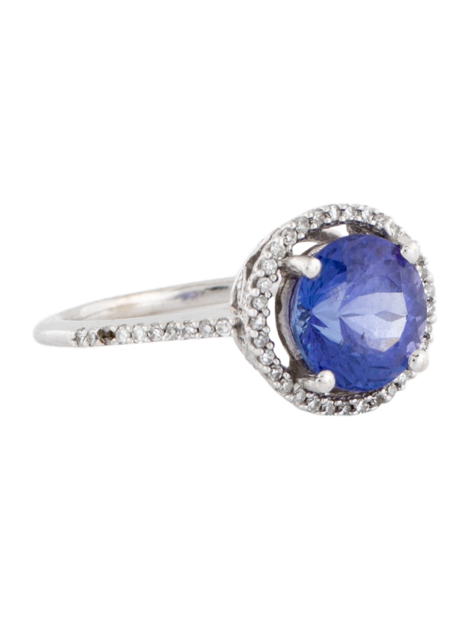 Engagement Ring 2.15ct Tanzanite & Diamond Halo Engagement Ring