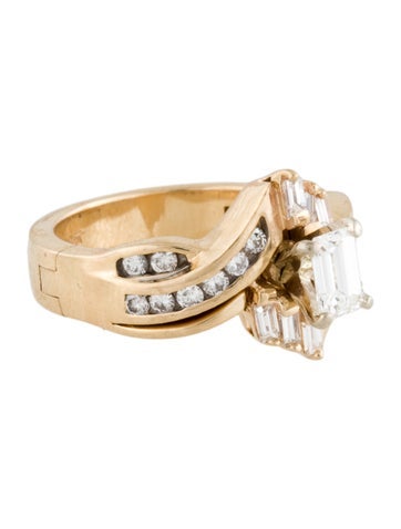 Engagement Ring 14K 1.19ctw Diamond Pavé Bypass 6.5