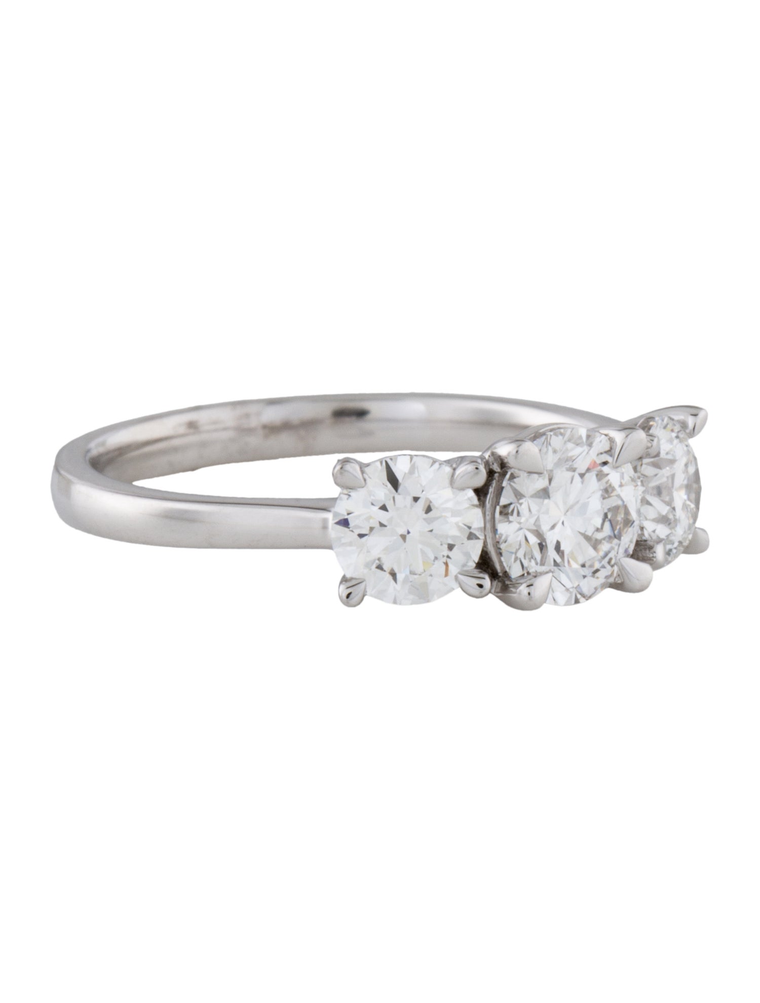 Engagement Ring Platinum 1.62ctw Lab-Grown Diamond Three-Stone Engagement Ring