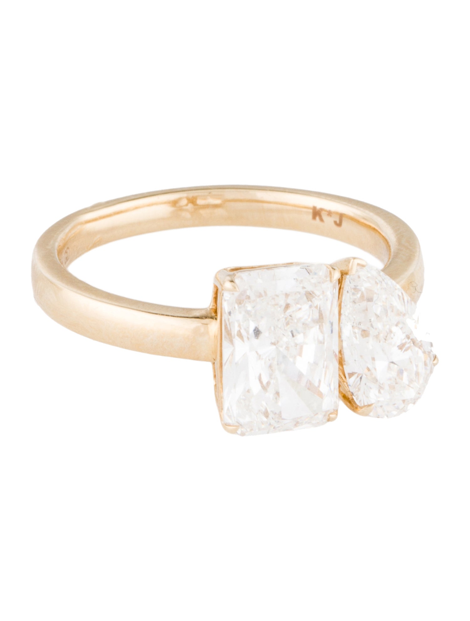 Engagement Ring 14K 3.10ctw Lab-Grown Diamond Toi et Moi Engagement Ring