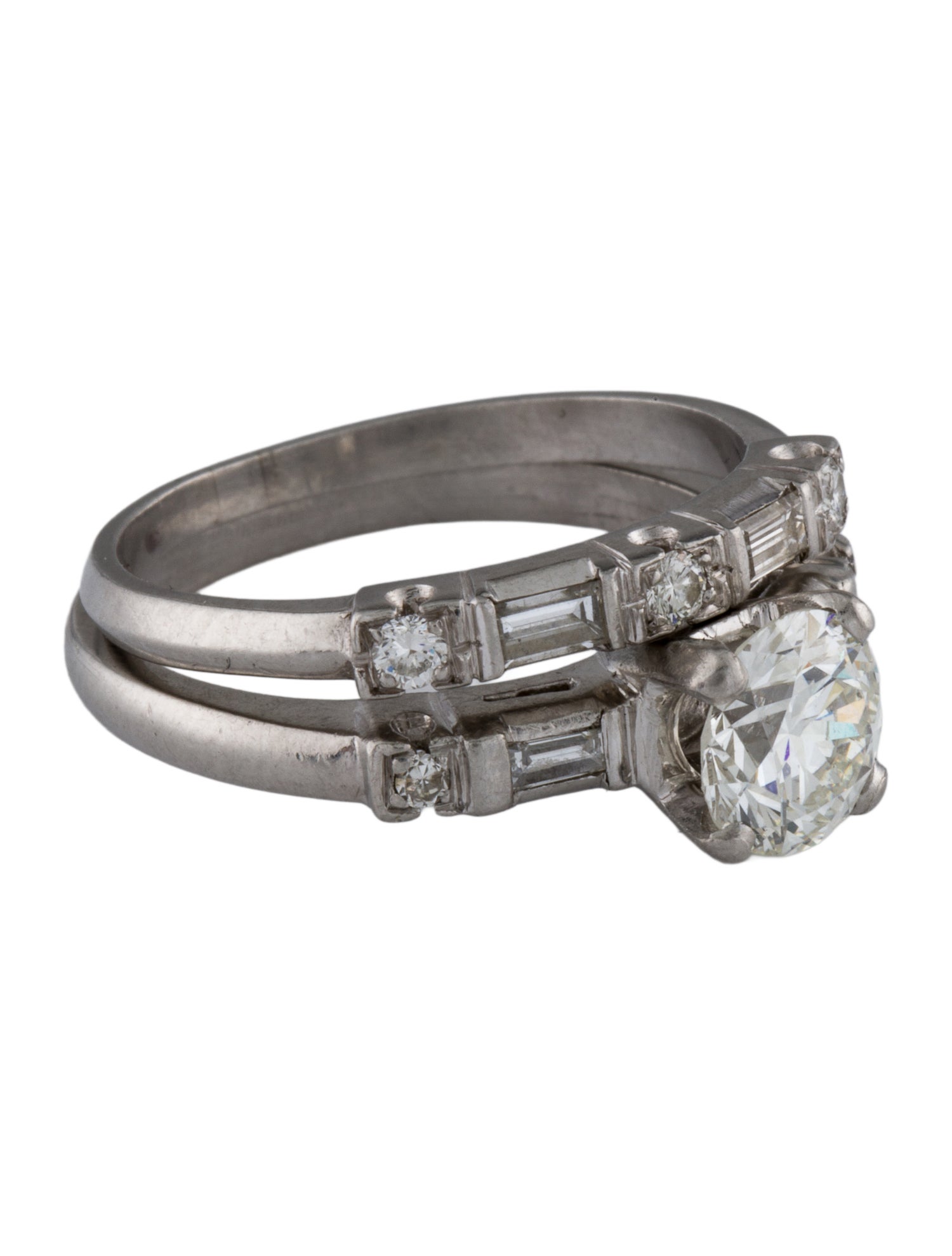 Engagement Ring Platinum 1.07ct Diamond Wedding Set