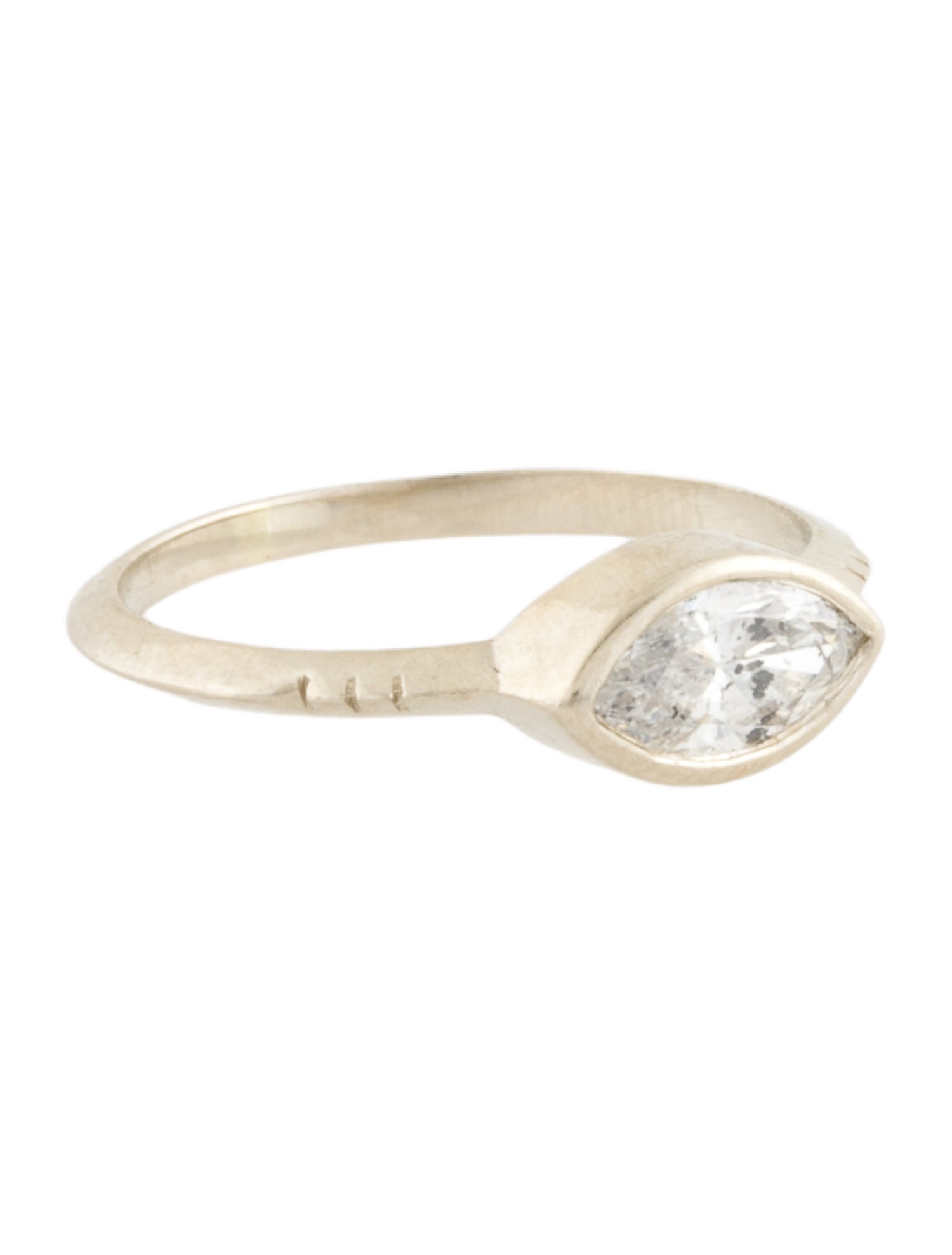 Engagement Ring 14K Diamond East West Bezel