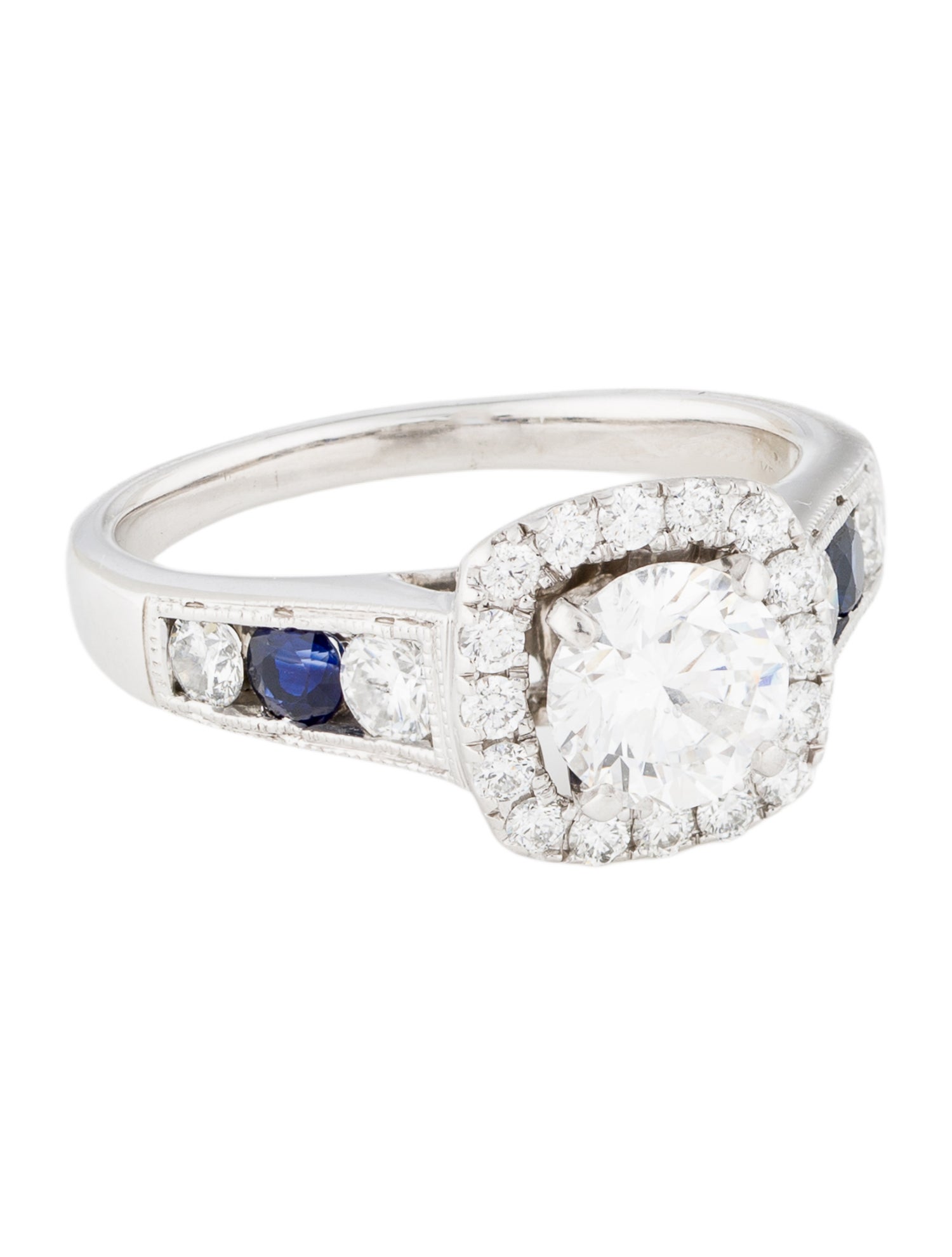 Engagement Ring 1.23ct Diamond & Sapphire Engagement Ring