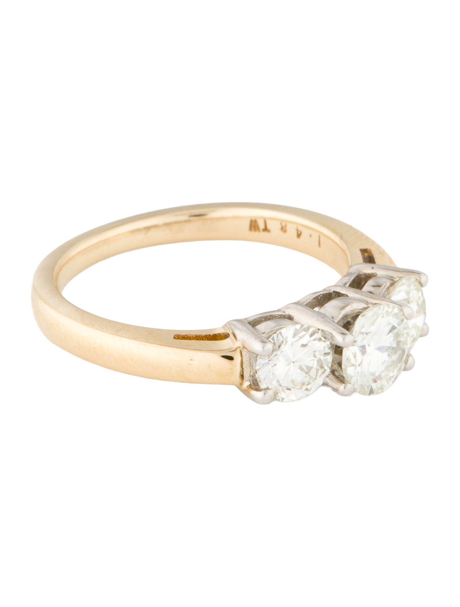 Engagement Ring 1.48ctw Diamond Three Stone Engagement Ring