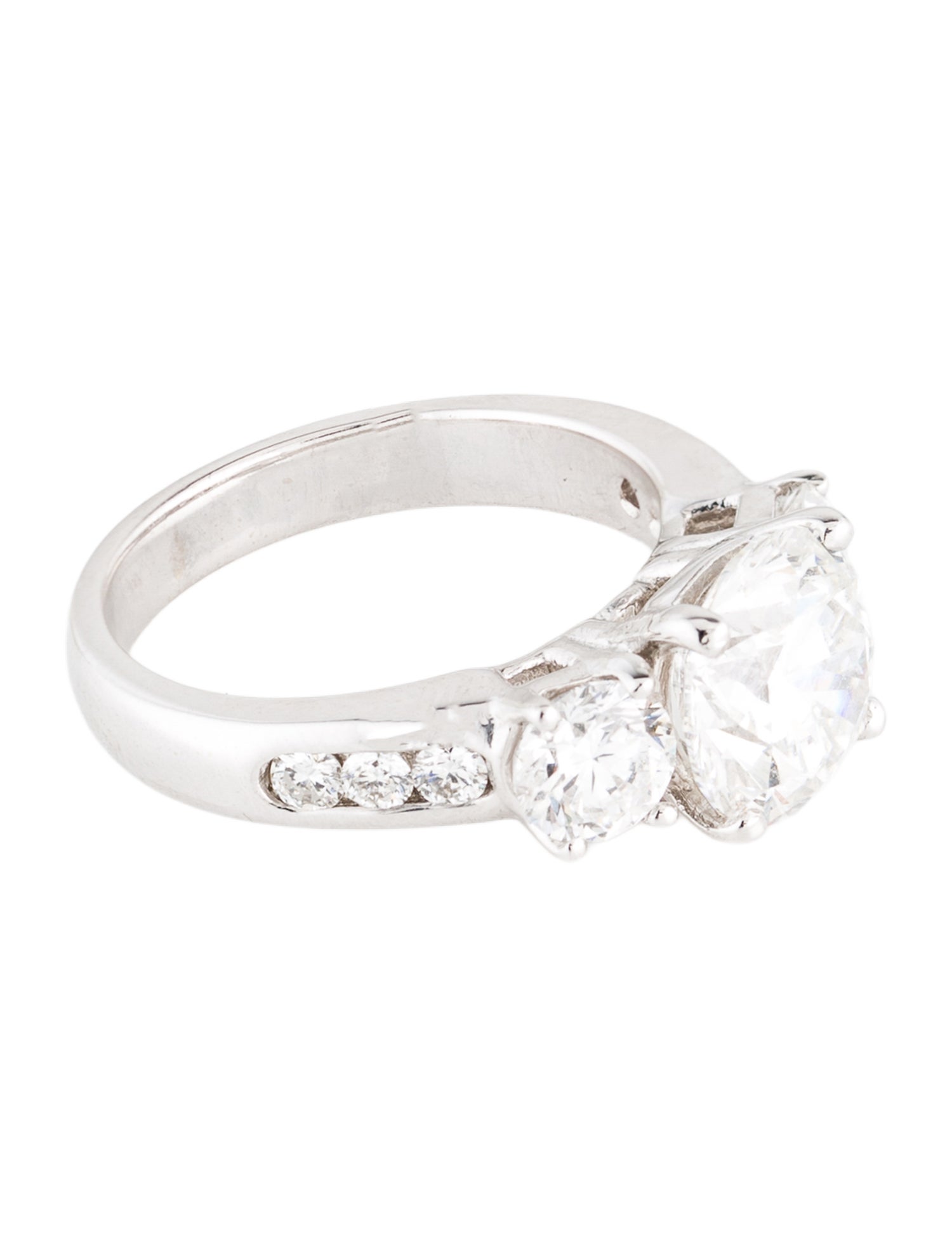 Engagement Ring 3.96ctw Lab-Grown Diamond Three-Stone Engagement Ring