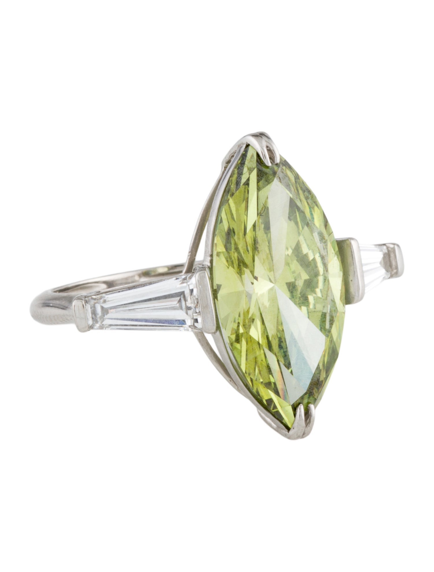 Engagement Ring Platinum 5.64ct Green Lab-Grown Diamond Engagement Ring