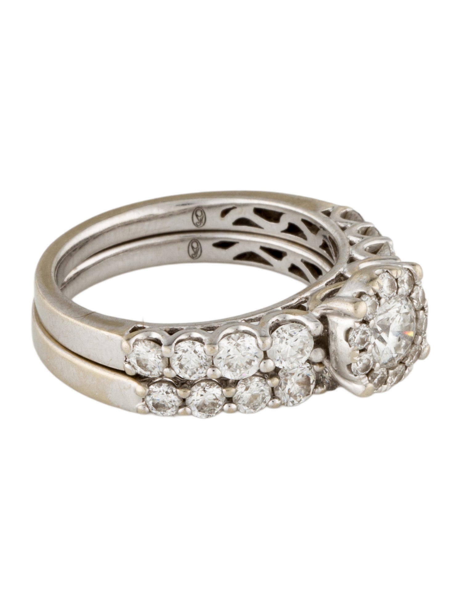 Engagement Ring 1.95ctw Diamond Wedding Set