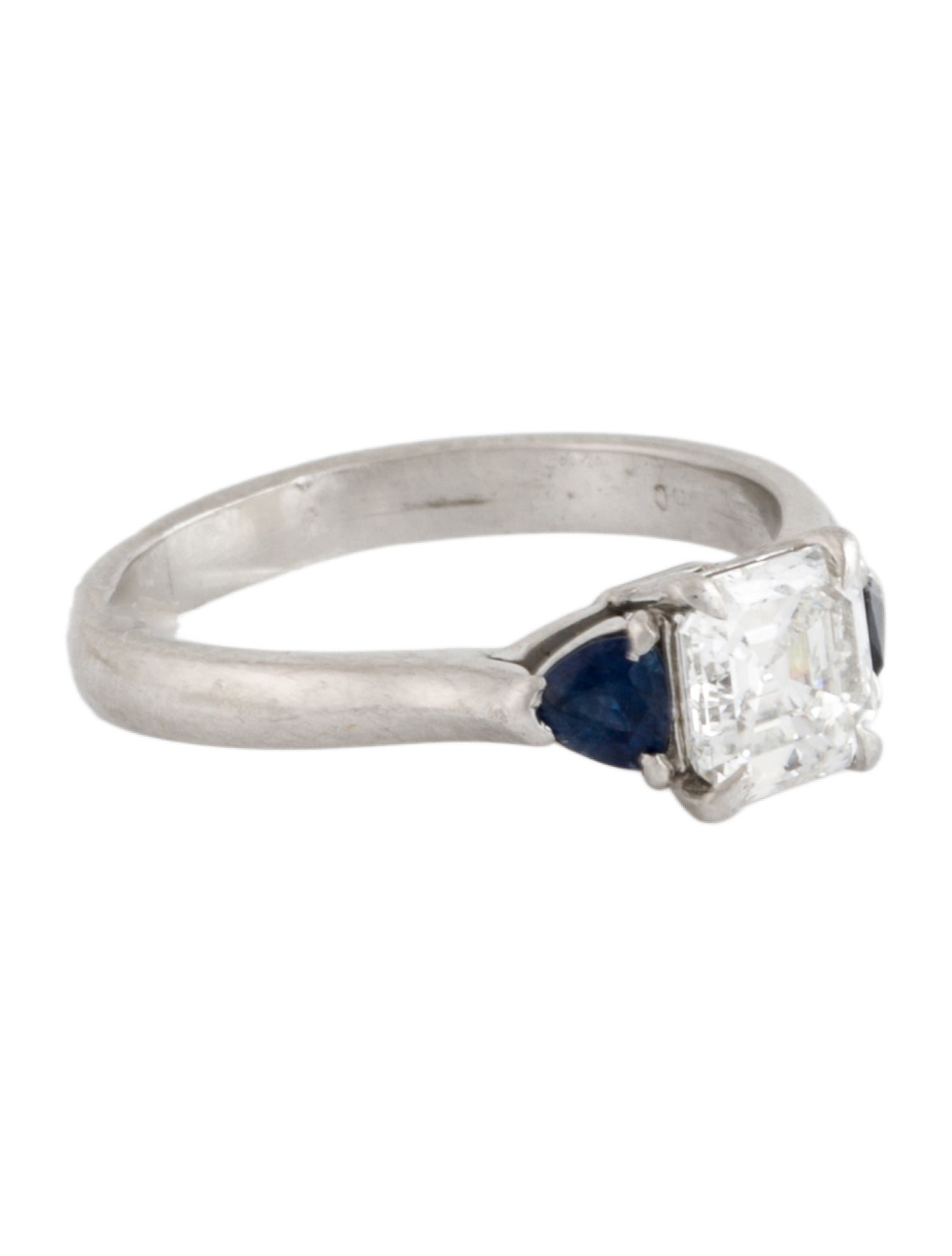 Engagement Ring Platinum 1.12ct Diamond & Sapphire