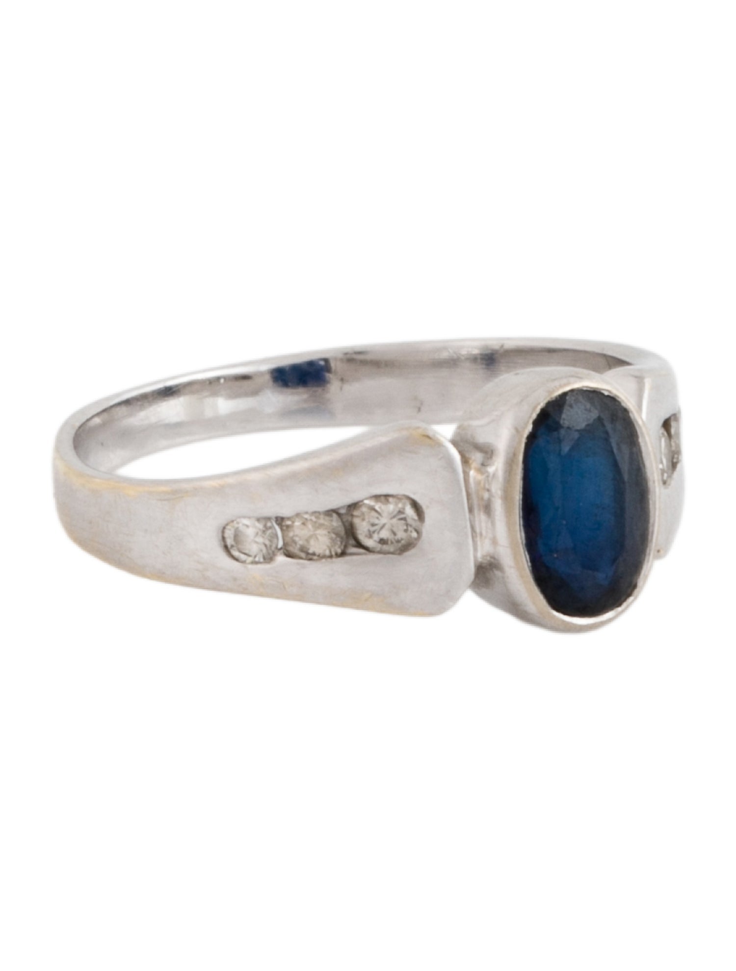 Engagement Ring Sapphire & Diamond Band Ring