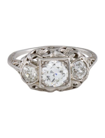 Engagement Ring Antique Diamond Three Stone Engagement Ring