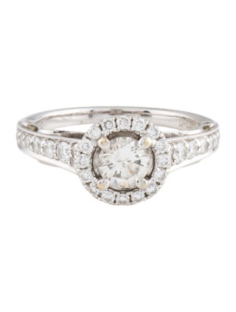 Engagement Ring 18K Diamond Halo Engagement Ring
