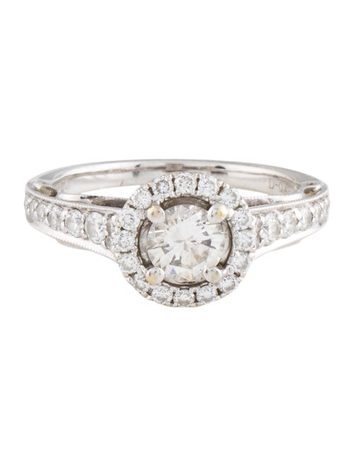 Engagement Ring 18K Diamond Halo Engagement Ring