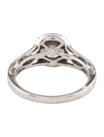 Engagement Ring 18K Diamond Halo Engagement Ring