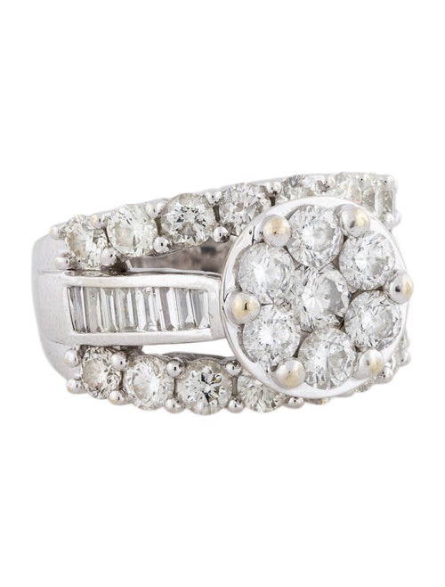 Engagement Ring 4.38ctw Diamond Cluster Engagement Ring