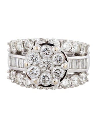 Engagement Ring 4.38ctw Diamond Cluster Engagement Ring