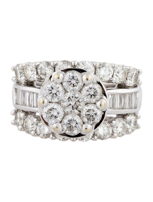Engagement Ring 4.38ctw Diamond Cluster Engagement Ring
