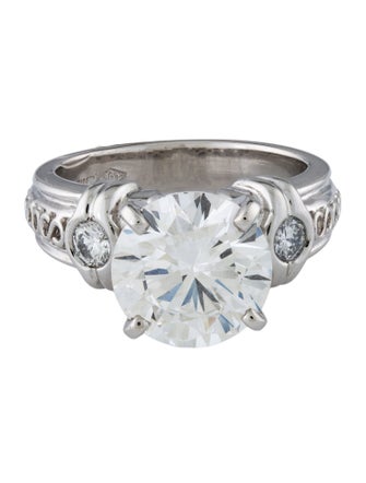 Engagement Ring Platinum 4.51cts Lab-Grown Diamond Engagement Ring