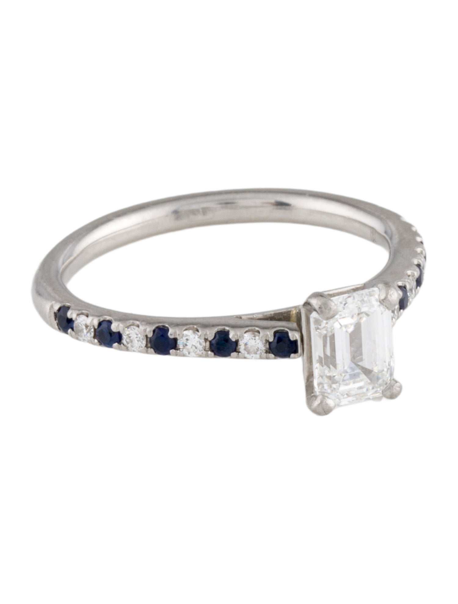 Engagement Ring Platinum Diamond & Sapphire