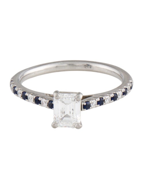 Engagement Ring Platinum Diamond & Sapphire Engagement Ring