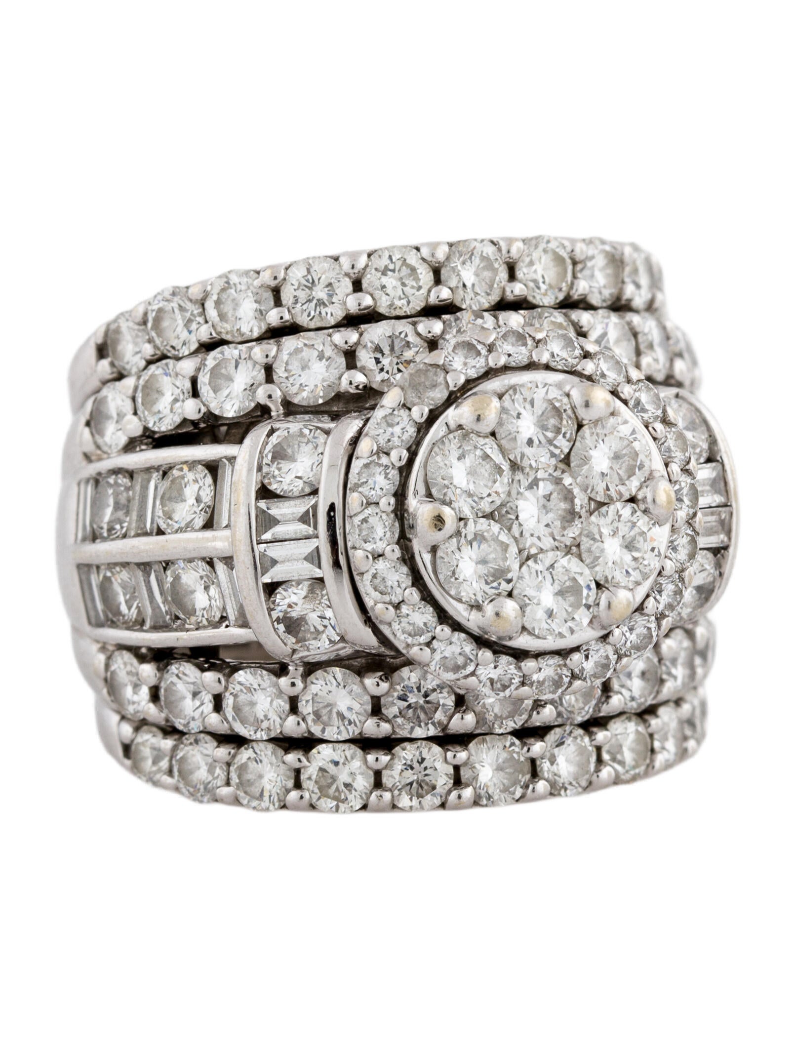 Engagement Ring 6.39ctw Diamond Cluster