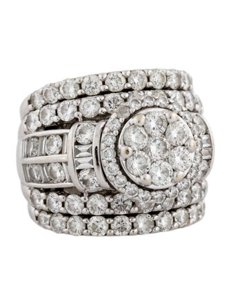 Engagement Ring 6.39ctw Diamond Cluster Engagement Ring