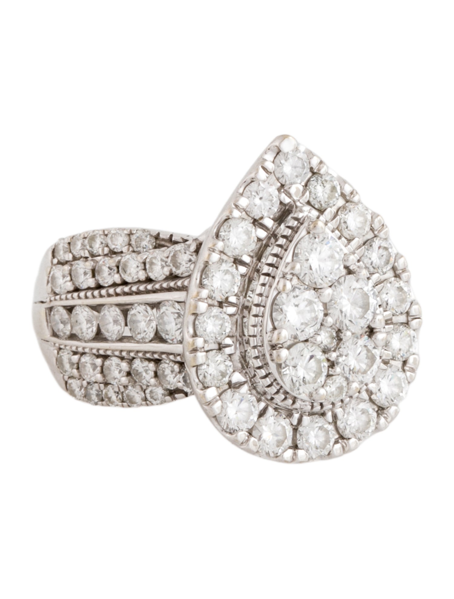 Engagement Ring 3.95ctw Diamond Cluster Halo